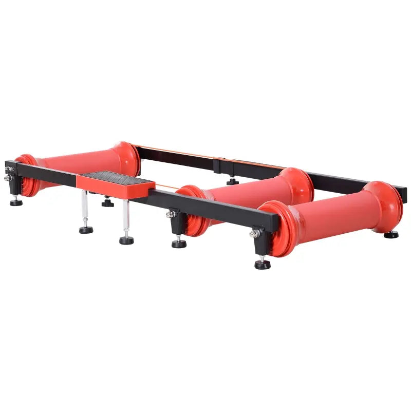 Soozier Universal Indoor Roller Bike Trainer for Exercise with Smooth Quiet Rollers Compatible with Any Tire Size Red