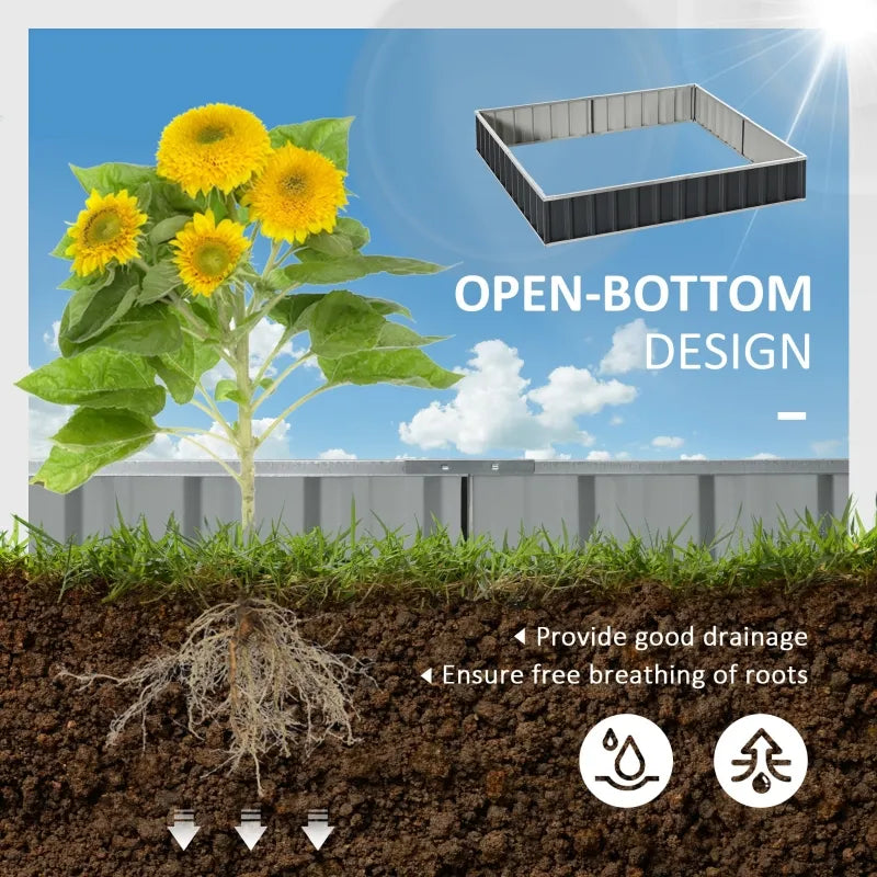 Outsunny 40'' x 16'' Hexagon Metal Raised Garden Bed, Elevated Large Corrugated Galvanized Steel Planter Box w/ Install Gloves for Backyard, Patio to Grow Vegetables, Herbs, and Flowers, Green