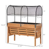 Outsunny Wood Raised Garden Bed with Sunshade Canopy, Planting Box,  Outdoor Vegetable Flower Container, Orange and Black