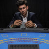 Soozier 72" Foldable 7-Player Poker Blackjack Table with Chip & Cup Holder - Blue Felt