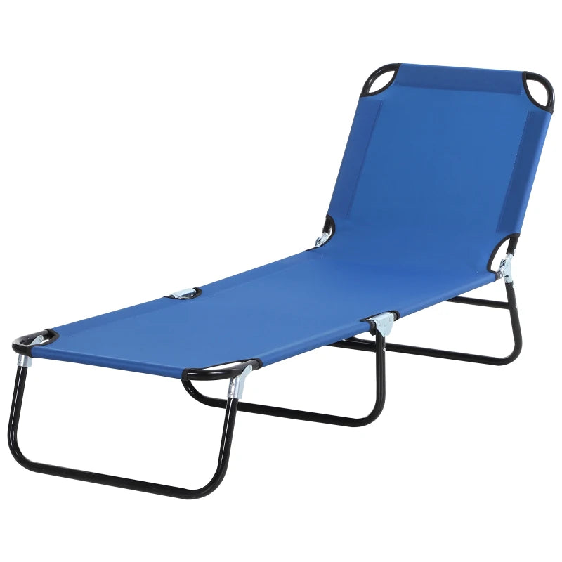 Outsunny Folding Chaise Lounge Pool Chairs, Outdoor Sun Tanning Chairs with Pillow, Reclining Back, Steel Frame & Breathable Mesh for Beach, Yard, Patio, Red-1