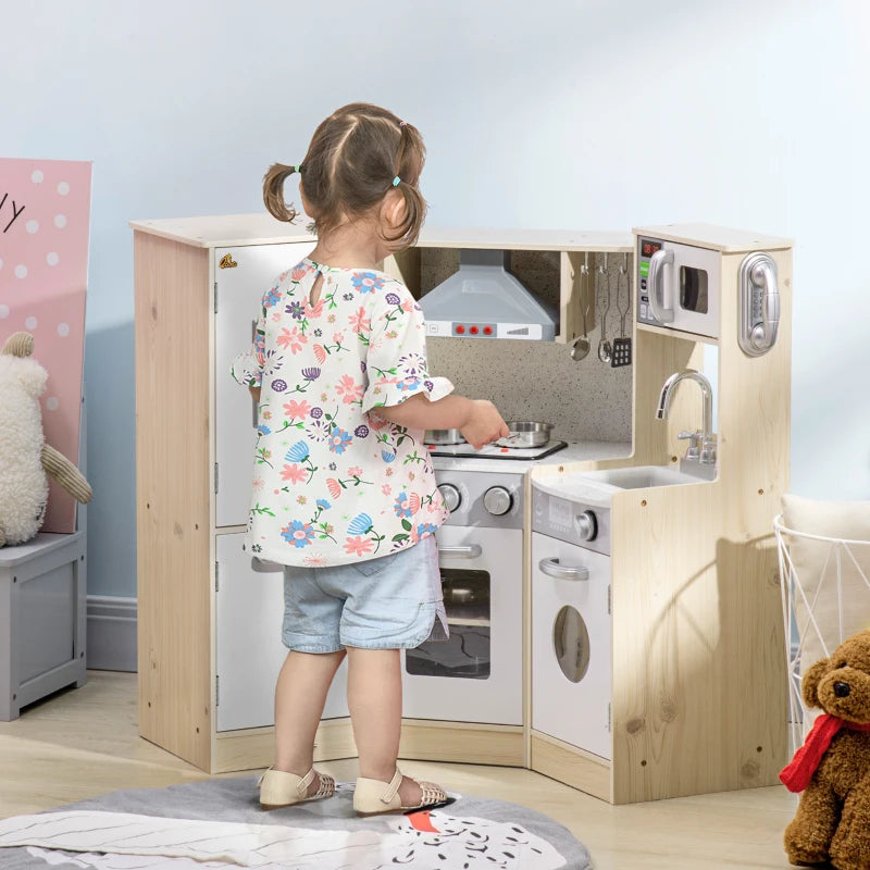 Red Wooden Toy Kitchen with Fridge Freezer and Oven by Teamson