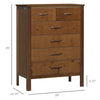 HOMCOM Tall Dresser for Bedroom, 5 Drawer Dresser, Chest of Drawers with Bamboo Frame, Brown