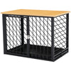 PawHut Dog Crate Furniture, Heavy Duty Dog Kennel End Table with Removable Tray, for Small Medium Dogs, Indoor Use, Black