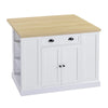 HOMCOM Fluted-Style Wooden Kitchen Island Cabinet with Drop Leaf, Drawer, Open Shelving, and Interior Shelving - White