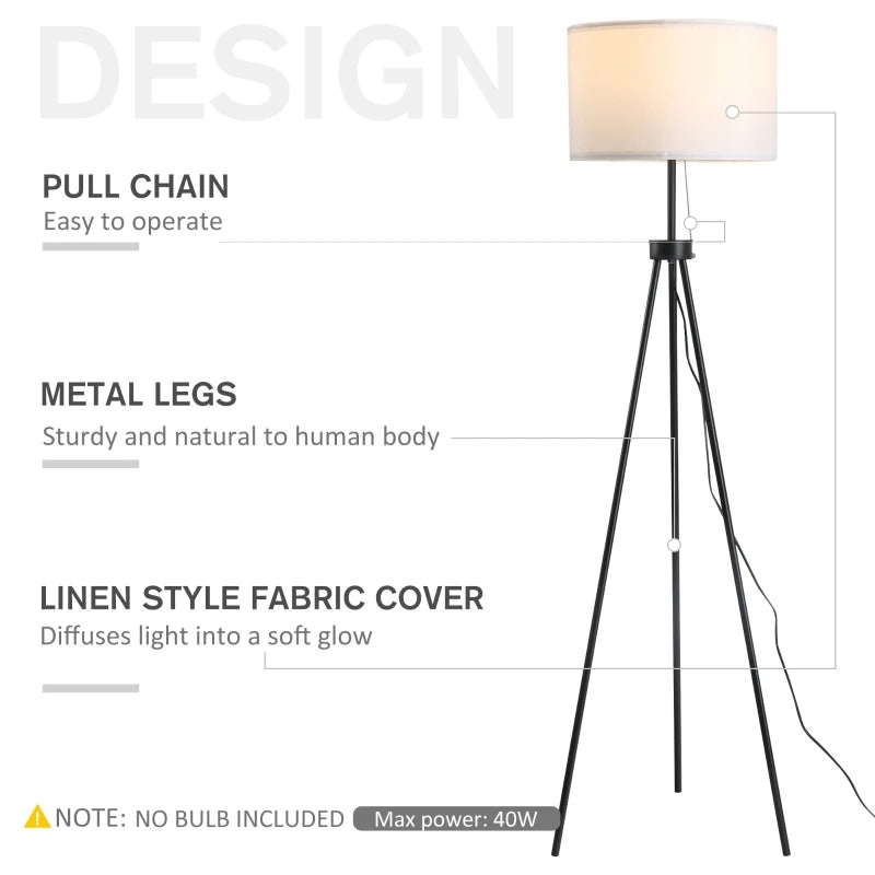 HOMCOM Modern Tall Floor Reading Light Fixture with Footswitch Pedal