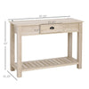 HOMCOM Console Side Entryway Table with Storage Drawer, Bottom Shelf, & a Strong Sturdy Construction - White Oak