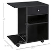 Vinsetto Mobile Printer Stand, Rolling File Cabinet Cart with Wheels, Adjustable Shelf, Drawer and CPU Stand, Black