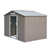 Outsunny 9' x 6' Metal Storage Shed Garden Tool House with Double Sliding Doors, 4 Air Vents for Backyard, Patio, Lawn Dark Grey