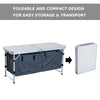 Outsunny 47" Portable Camping Table Aluminum Picnic Folding Camping Table with Carrying Handle and Storage Organizer