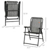 Outsunny Folding Patio Chair, Outdoor Portable Armchair Camping Chair for Camping, Pool, Beach, Lawn, Deck, Grey