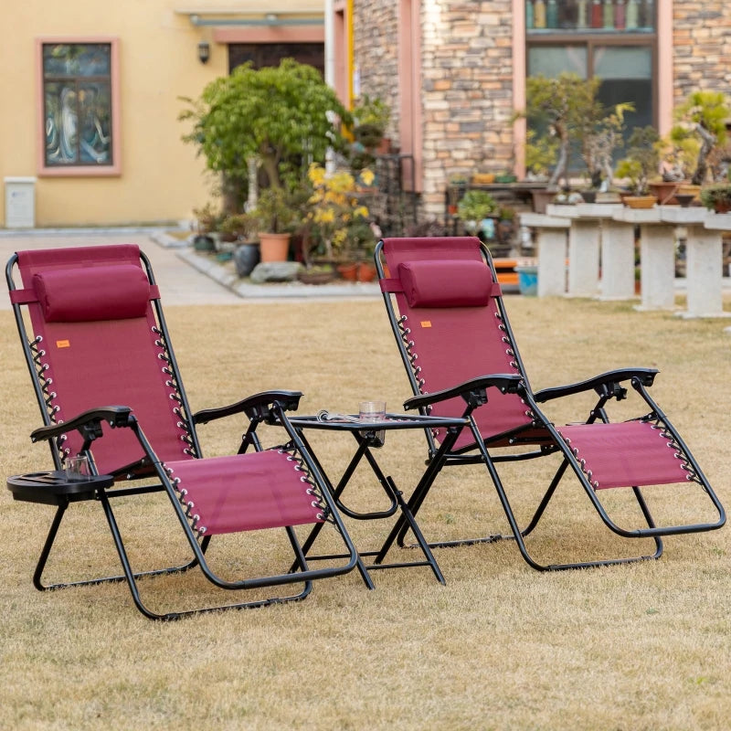 Reclining garden chairs with table hot sale