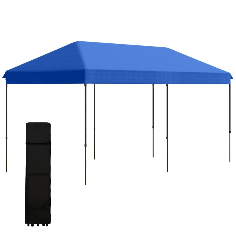 Outsunny 20' x 10' Outdoor Pop-Up Party Tent Cabana with UV-Resistant Roof, 2-Level Adjustable Height, & Storage Bag