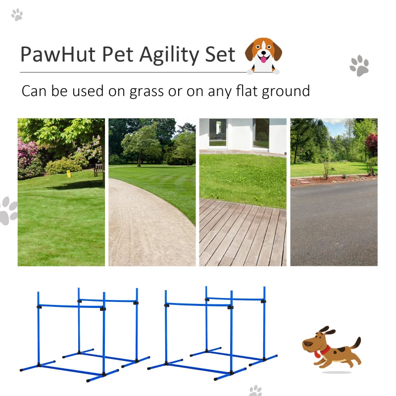  PawHut 4PC Obstacle Dog Agility Training Course Kit
