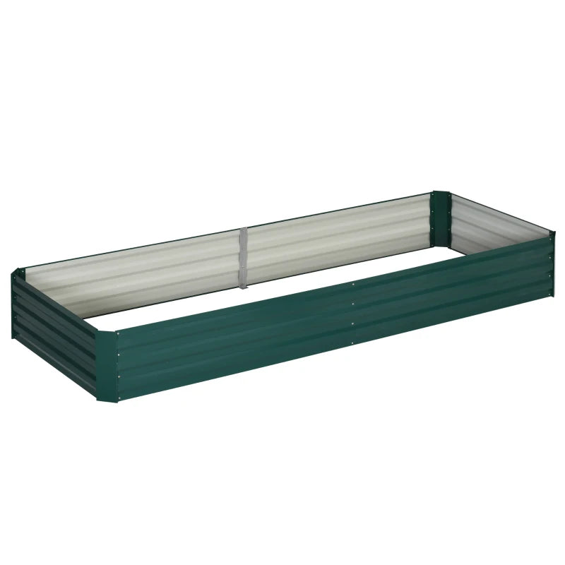 Outsunny Set of 2 Raised Garden Bed Galvanized Steel Planter Boxes Easy Quick Setup