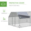PawHut Metal Chicken Coop Run with Cover, Walk-In Outdoor Pen, Fence Cage Hen House for Yard, 18.7' x 9.2' x 6.4'
