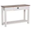 HOMCOM Console Side Entryway Table with Storage Drawer, Bottom Shelf, & a Strong Sturdy Construction - White