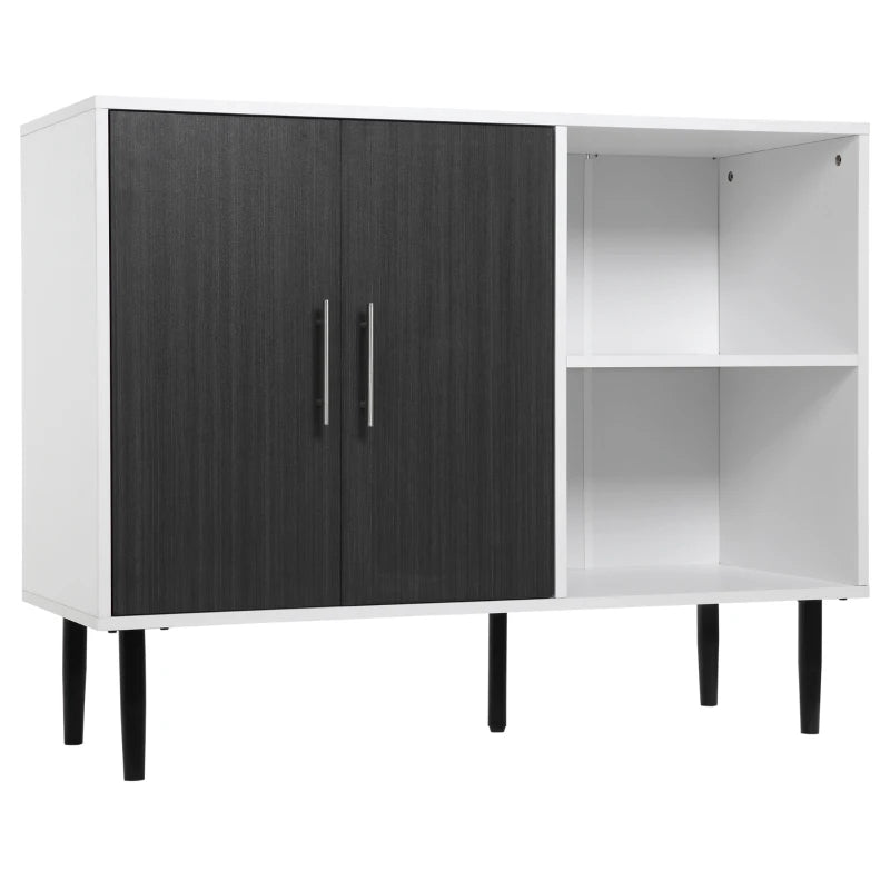 HOMCOM 2-Door Storage Cabinet with Adjustable Shelf, Free Standing Accent Sideboard & Buffet for Kitchen, Dining Room, Hallway, Grey