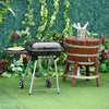 Outsunny 22" Charcoal Barbecue Grill with Portable Wheel, Side Tray and Lower Shelf for Outdoor BBQ for Garden, Backyard, Poolside