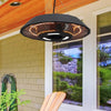 Open Box Outsunny 1500 Watt Energy Efficient Indoor Outdoor Ceiling Mounted Electric Patio Heater with Remote - Black