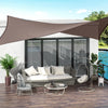 Outsunny 20' x 13' Rectangle Sun Shade Sail Canopy Outdoor Shade Sail Cloth for Patio Deck Yard with D-Rings and Rope Included - Brown