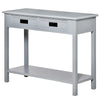 HOMCOM Console Table with 2 Storage Drawers and Open Shelf Sofa Table for Hallway, Grey