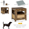 PawHut Dog Crate Furniture, Heavy Duty Dog Kennel End Table with Removable Tray, for Small Medium Dogs, Indoor Use, Black