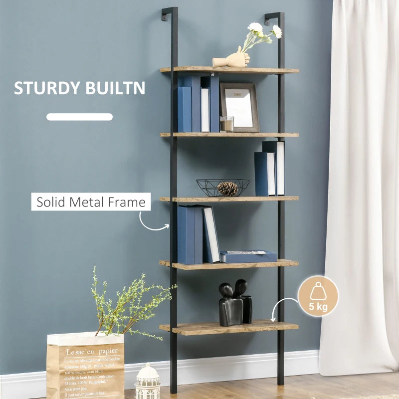 HOMCOM 3-Tier Multipurpose Storage Shelf, Study Display Bookcase with Drawer, Natural Wood