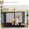 PawHut Dog Crate Furniture with Cushion, Wooden Dog Kennel End Table with Lockable Door, for Miniature Dogs, Indoor, Walnut