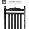 Outsunny Wooden Rocking Chair Traditional Porch Rocker for Outdoor Indoor Black