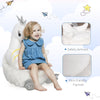 Qaba Stuffed Animal Sofa Armrest Chair Cartoon Storage Bean Bag Chair for Kids with Cute Swan Flannel PP Cotton, White