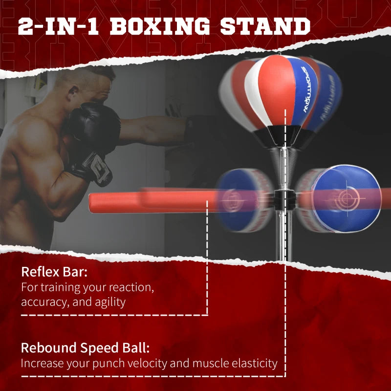 Soozier Wall Mount Reflex Boxing Trainer, 360° Rotating Boxing Bar W/ Punching Ball