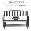 Outsunny 2-Person Outdoor Glider Bench Patio Double Swing Rocking Chair Loveseat w/Power Coated Steel Frame for Backyard Garden Porch, Beige