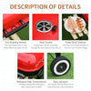 Outsunny 48" Charcoal BBQ Grill and Smoker Combo with Wheels Steel Portable Backyard BBQ Grill