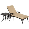 Outdoor 4-Position Heavy Duty Folding Chaise Lounge Chair Set, Recliner with Table, Lightweight Portable Aluminum Outdoor Pool Chair with Wheels & Stylized Frame for Sunbathing, Beige