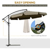 Outsunny 9' Offset Hanging Patio Umbrella, Cantilever Umbrella with Easy Tilt Adjustment, Cross Base and 8 Ribs for Backyard, Poolside, Lawn and Garden, Wine Red