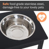 PawHut 23” Wooden Heavy Duty Dog Food Bowls Pet Elevated Feeding Station -White