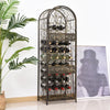 HOMCOM 45 Bottle Wrought Iron Wine Rack Jail with Lock - Antique Bronze
