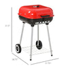 Outsunny 19” Steel Porcelain Portable Outdoor Charcoal Barbecue Grill
