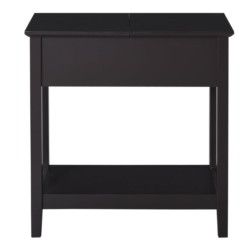 HOMCOM Modern End Table, Slim Side Table, Nightstand with Adjustable Open Shelf and Door Cabinet for Living Room, Bedroom, Grey
