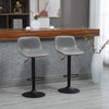 HOMCOM Adjustable Bar Stools, Swivel Bar Height Chairs Barstools Padded with Back for Kitchen, Counter, and Home Bar, Set of 4, Gray