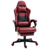 Vinsetto Racing Gaming Chair Diamond PU Leather Office Gamer Chair High Back Swivel Recliner with Footrest, Lumbar Support, Adjustable Height, Red