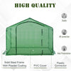Outsunny 71'' x 39'' x 66'' Walk In Greenhouse Portable Hot House for Plants with Zippered Door and Top Window for Outdoor, Garden, Patio, PE Cover, Green