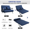 HOMCOM Convertible Sofa Bed Sleeper Chair, 5 Position Adjustable Backrest, Armchair Sleeper with Pillows, Leisure Chaise Lounge Couch, Blue