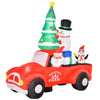 HOMCOM 8ft Christmas Inflatable Decoration w/ Santa Claus Driving Car, Outdoor Decor
