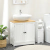 kleankin Bathroom Vanities Under Sink Storage Cabinet Cupboard with 2 Doors, 23.5" x 11.75" x 24", White