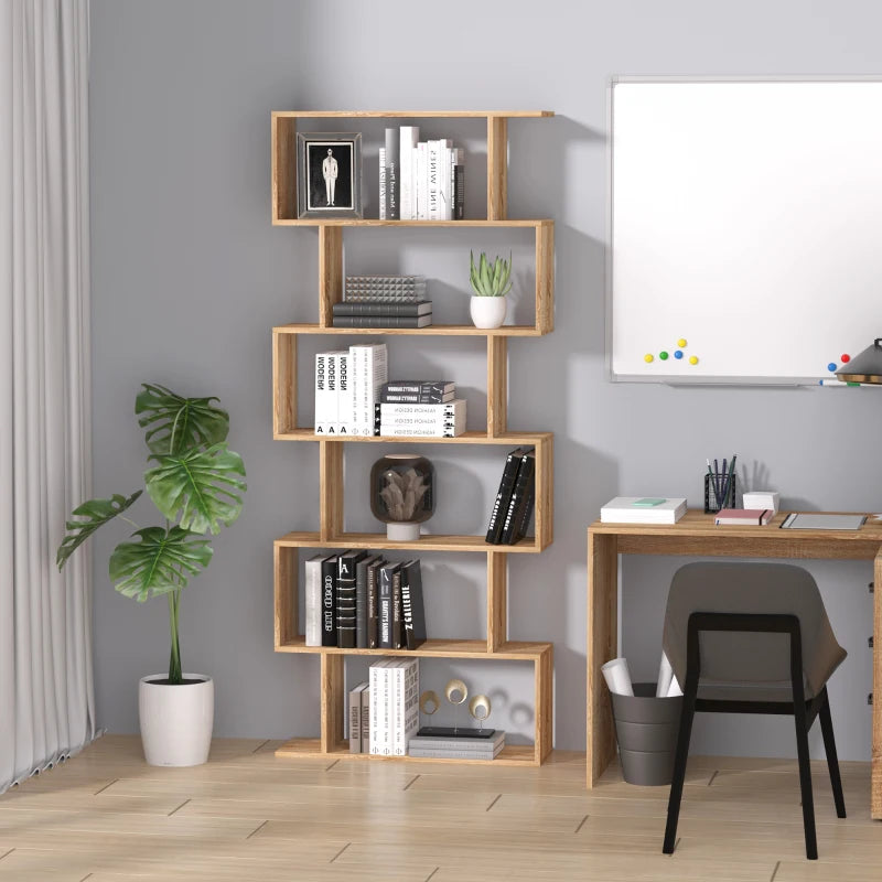 HOMCOM 3-Tier Multipurpose Storage Shelf, Study Display Bookcase with Drawer, Natural Wood