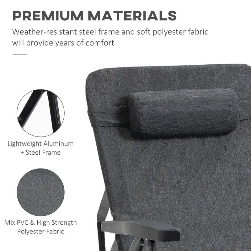 Outsunny Padded Zero Gravity Chair, Folding Recliner Chair with Cup Holder Cushion, Gray