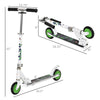 ShopEZ USA Youth Kick Scooter One-Click Foldable Height Adjustable Ride On Toy with Brake, White