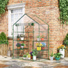 Outsunny Walk-in Greenhouse 5' x 5' x 6' Hot House with 3-Tier Shelving, Roll-Up Door for Outdoor, Garden